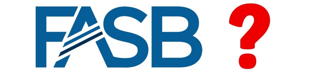 FASB Financial Accounting Standards Board logo followed by a red question mark