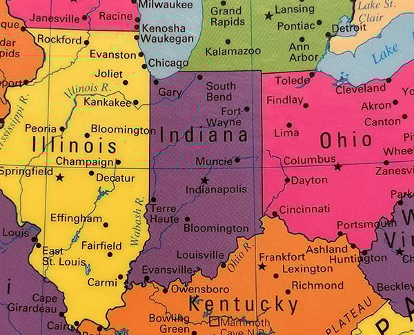 map image of Indiana