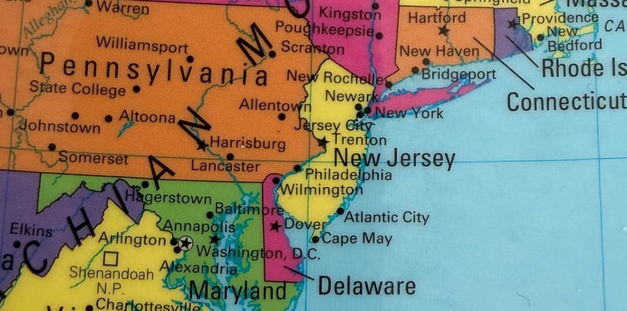map showing New Jersey