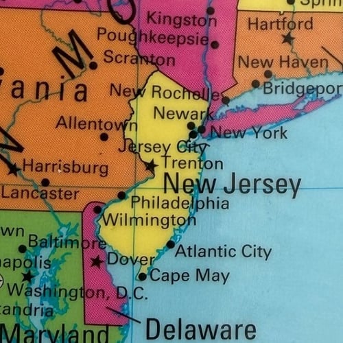 map showing New Jersey
