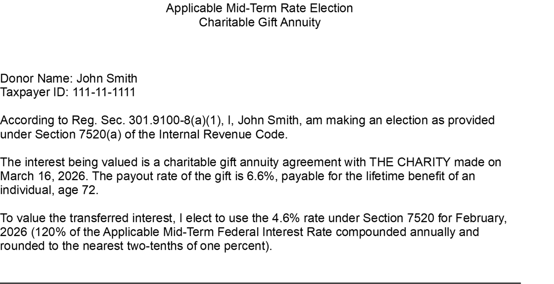 image of a sample discount rate election statement created in PGM Anywhere