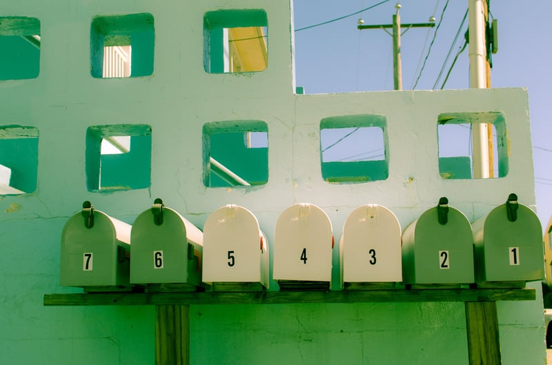 image of a row of mailboxes